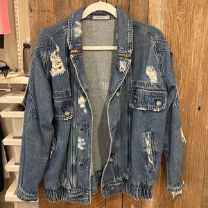 Ripped jean jacket